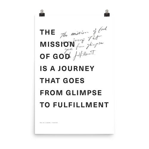 Mission is from Glimpse to Fulfillment Poster