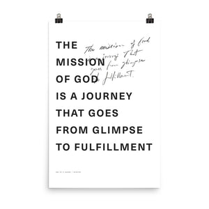 Mission is from Glimpse to Fulfillment Poster